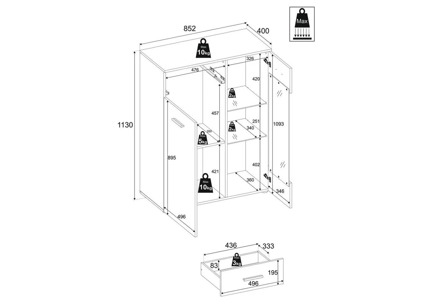Bega Consult Stauraumvitrine BZ5095 Eiche Weiß - Bild 3