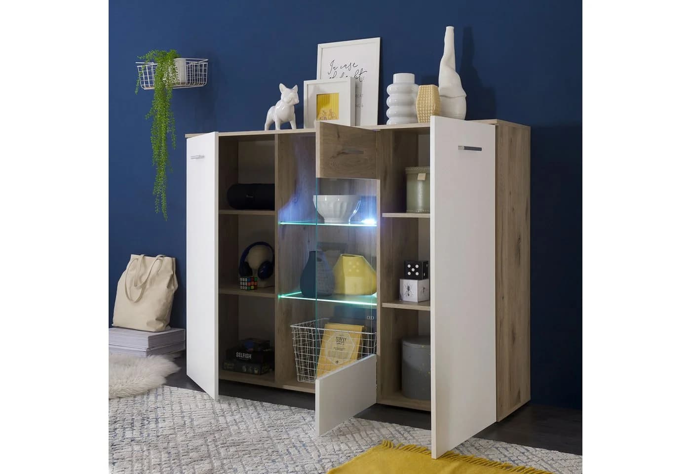 Bega Consult Highboard BZ5095 Eiche und Weiß