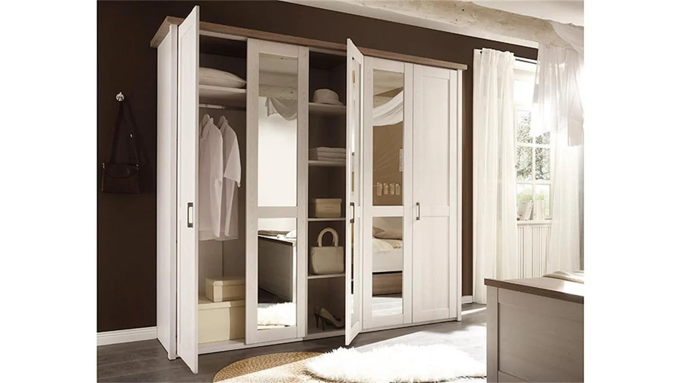 Bega Consult Schlafzimmer-Set Luca 4-teilig Pinie weiß und Trüffel