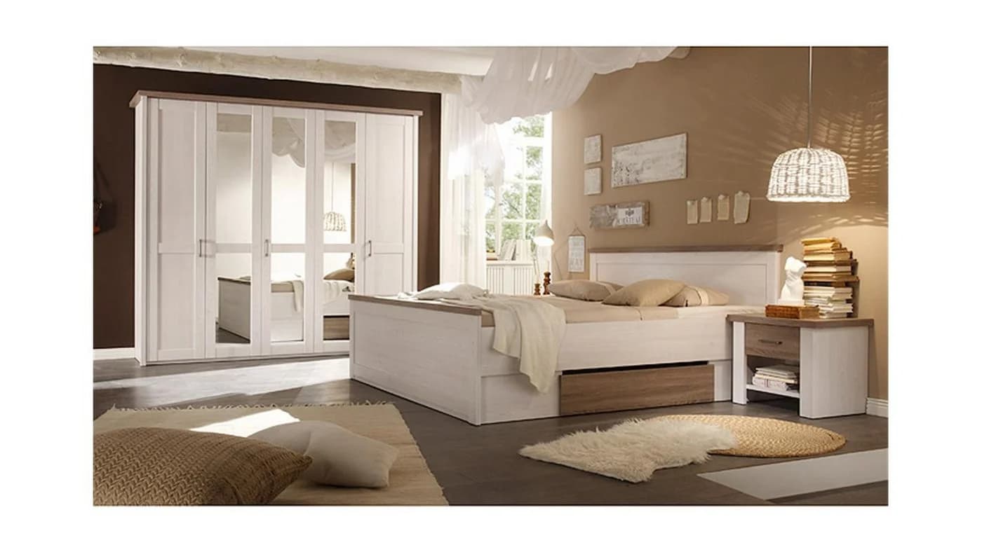 Bega Consult Schlafzimmer-Set Luca 4-teilig Pinie weiß und Trüffel - Bild 2