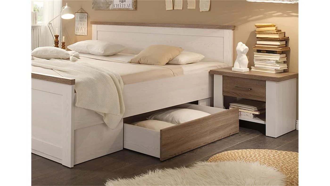 Bega Consult Schlafzimmer-Set Luca 4-teilig Pinie weiß und Trüffel - Bild 3