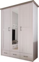 Carryhome Kleiderschrank Luca Landhaus Design Weiß 3 Türen 3 Schubladen Bild 5