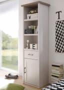 Carryhome Standregal Weiß Trüffeleiche 3 Fächer 1 Schublade Bild 2