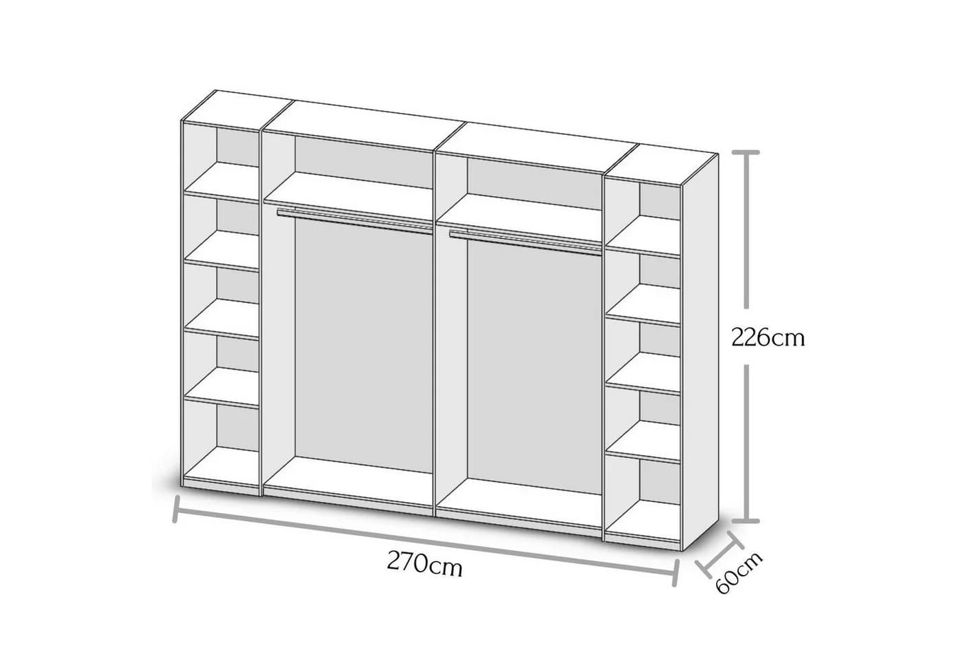 Pol-Power Kleiderschrank San Remo Eiche 270 cm - Bild 4