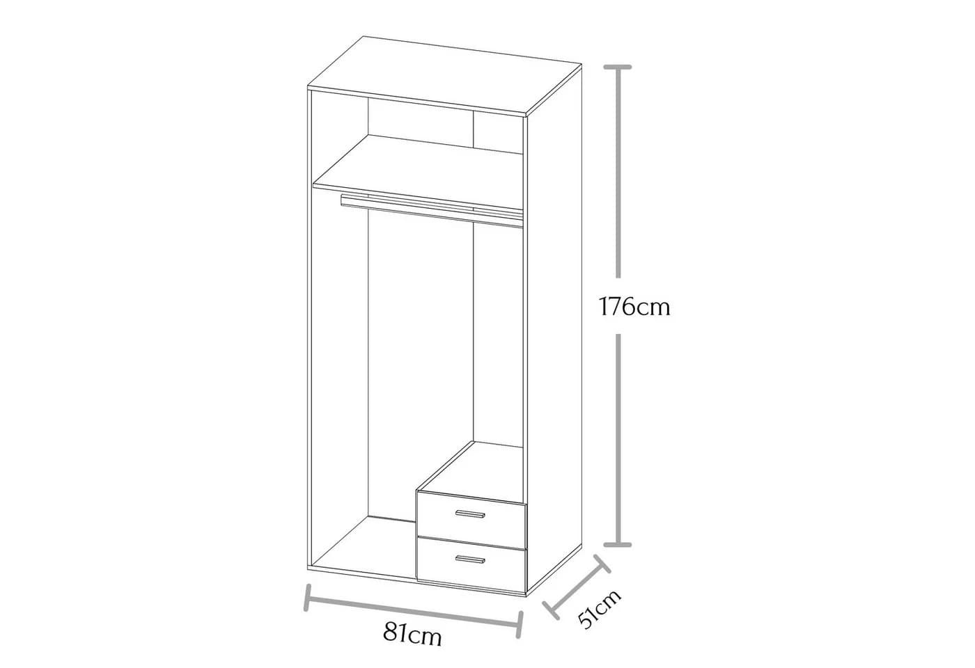 Pol-Power Drehtürenschrank BASE 2 Braun Holzwerkstoff - Bild 3