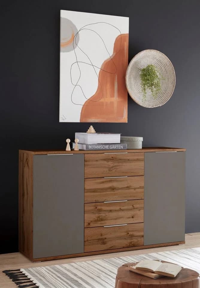SCHLAFKONTOR Capri Kombikommode grau wildeichefarben mit Softclose - Bild 2