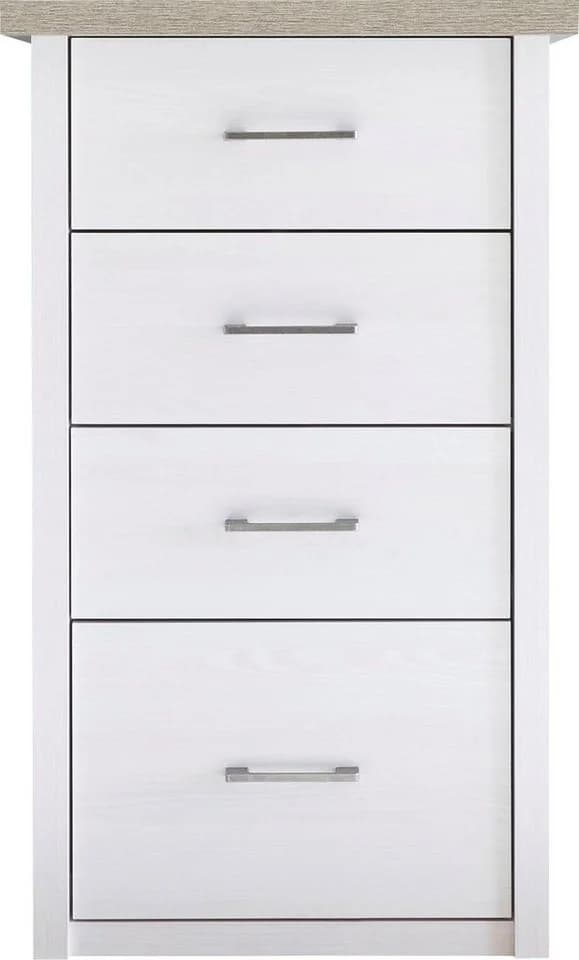 Begabino Kommode Pinie Weiß 4 Schubladen - Bild 3