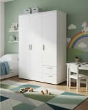 BEGABINO Drehtürenschrank Bibo Weiß Holzwerkstoff Bild 1