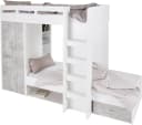 Hochbett BEGABINO MAXI Weiß/Betonfarben mit Kleiderschrank und Regalen Bild 2