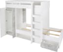 Hochbett BEGABINO MAXI Weiß/Betonfarben mit Kleiderschrank und Regalen Bild 5
