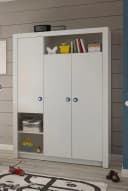 BEGABINO Paula Kleiderschrank Weiß 3-türig Kinderzimmer Bild 1