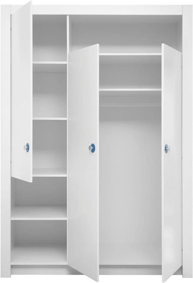BEGABINO Paula Kleiderschrank Weiß 3-türig Kinderzimmer - Bild 4