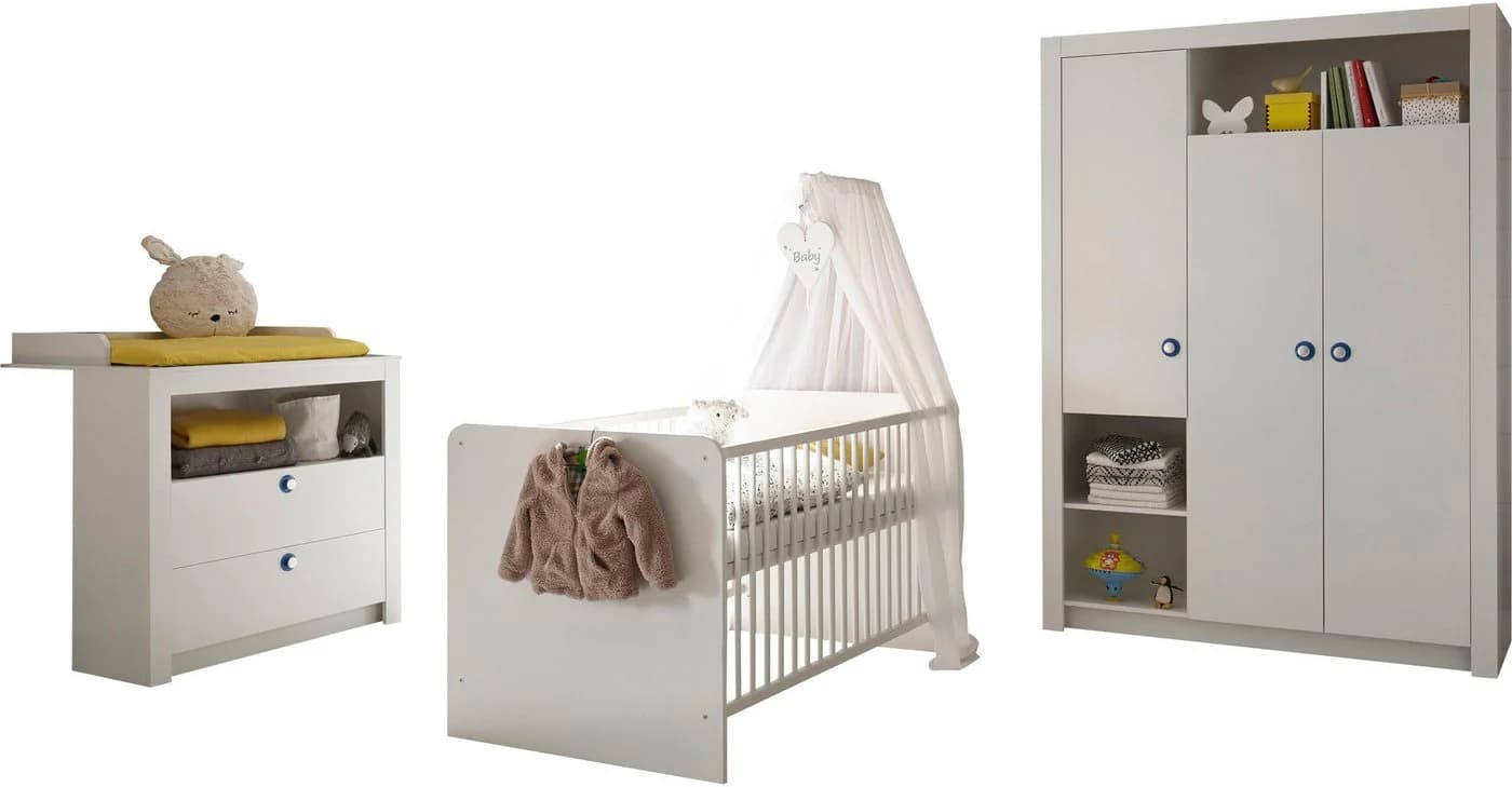 BEGABINO Paula Kleiderschrank Weiß 3-türig Kinderzimmer - Bild 5
