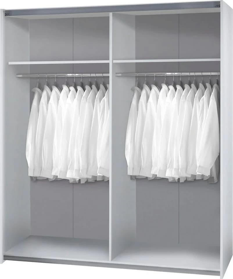 Schlafkontor Schwebetürenschrank Puls Weiß mit Metallgriffleisten - Bild 3