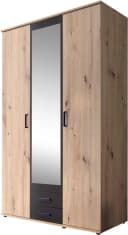 SCHLAFKONTOR Drehtürenschrank Artisan Eiche Anthrazit 3-Türer Bild 2