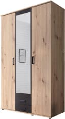 SCHLAFKONTOR Drehtürenschrank Artisan Eiche Anthrazit 3-Türer Bild 3