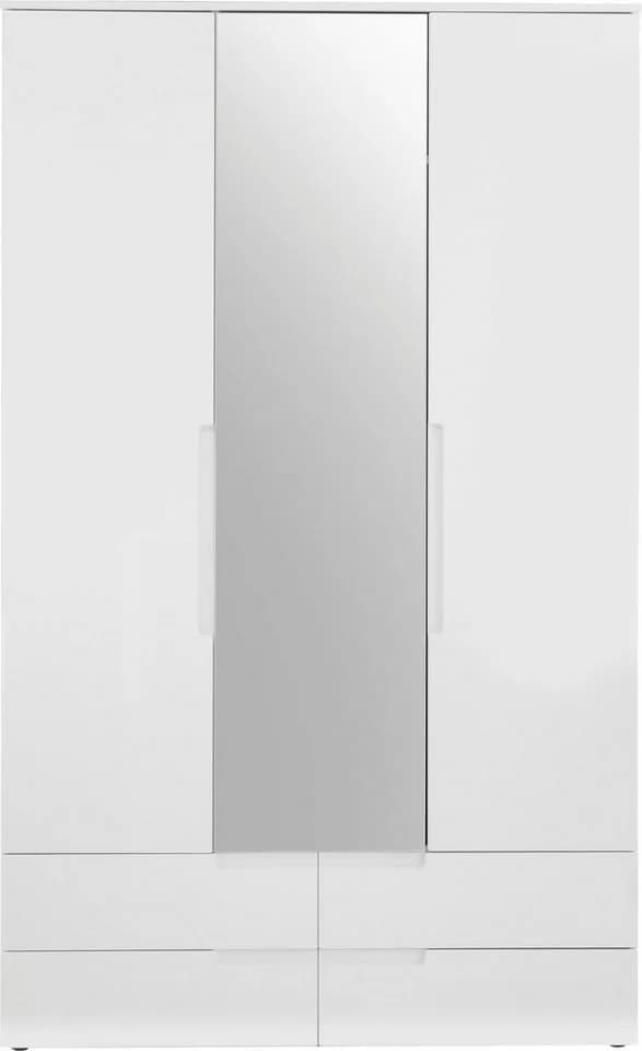 SCHLAFKONTOR Spice Drehtürenschrank Weiß Hochglanz - Bild 5