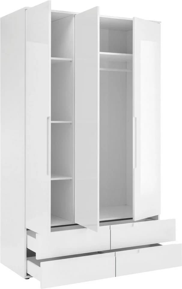 SCHLAFKONTOR Spice Drehtürenschrank Weiß Hochglanz - Bild 4