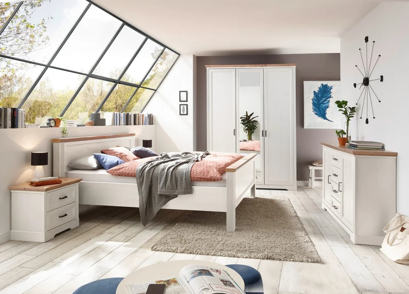 SCHLAFKONTOR Nachtkommode Jasmin II Braun Holzwerkstoff - Bild 4