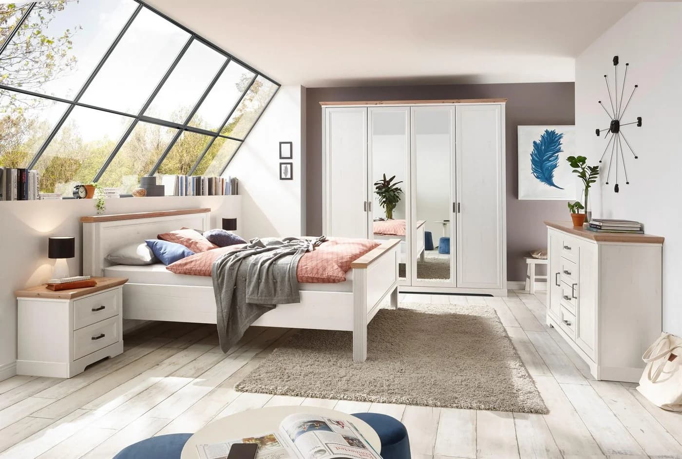 SCHLAFKONTOR Nachtkommode Jasmin II Braun Holzwerkstoff - Bild 5