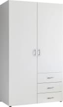 Schlafkontor Harry Drehtürenschrank Weiß mit 3 Schubladen Bild 1