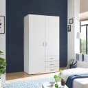 Schlafkontor Harry Drehtürenschrank Weiß mit 3 Schubladen Bild 2