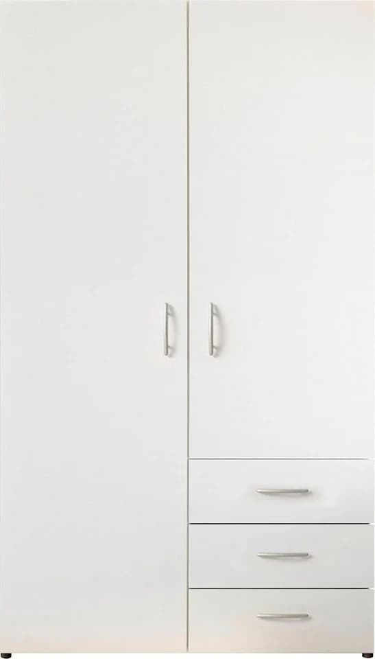 Schlafkontor Harry Drehtürenschrank Weiß mit 3 Schubladen - Bild 3