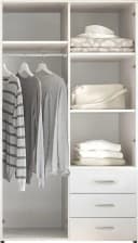 Schlafkontor Harry Drehtürenschrank Weiß mit 3 Schubladen Bild 4