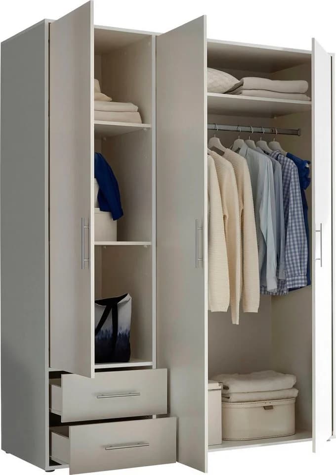 Schlafkontor Valencia Kleiderschrank Weiß 3-Türig - Bild 4