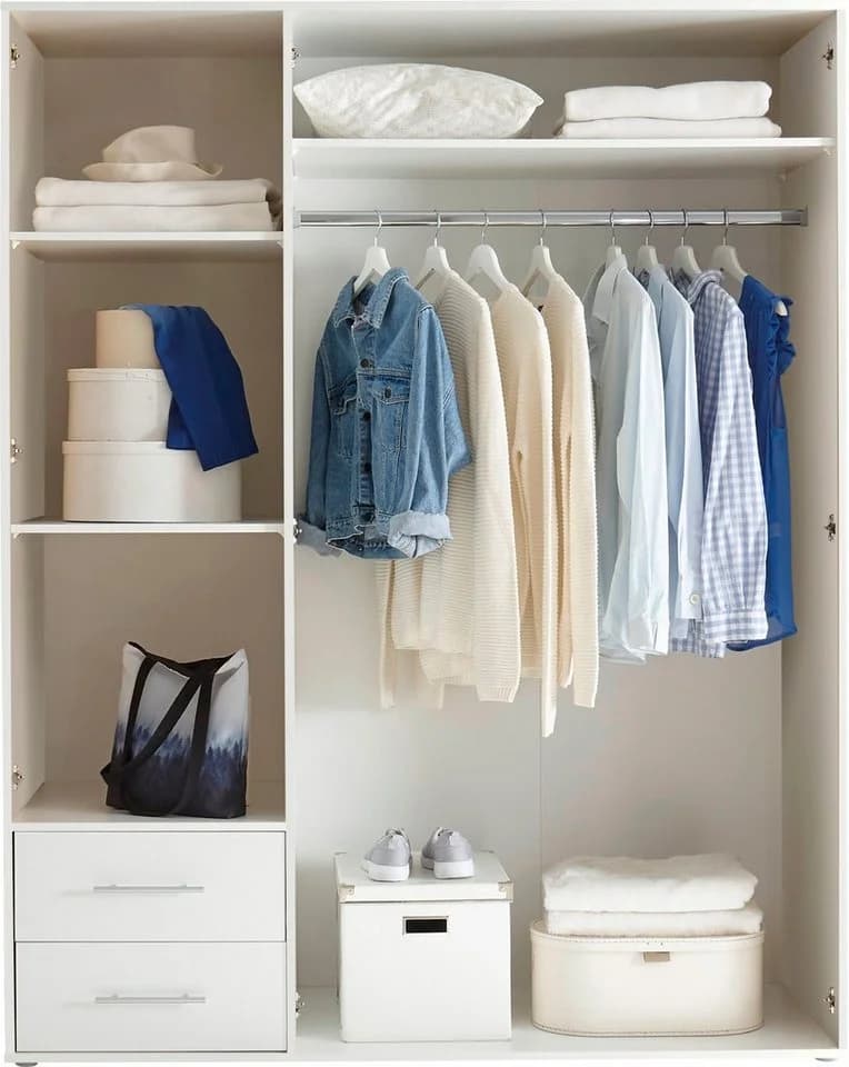 Schlafkontor Valencia Kleiderschrank Weiß 3-Türig - Bild 5