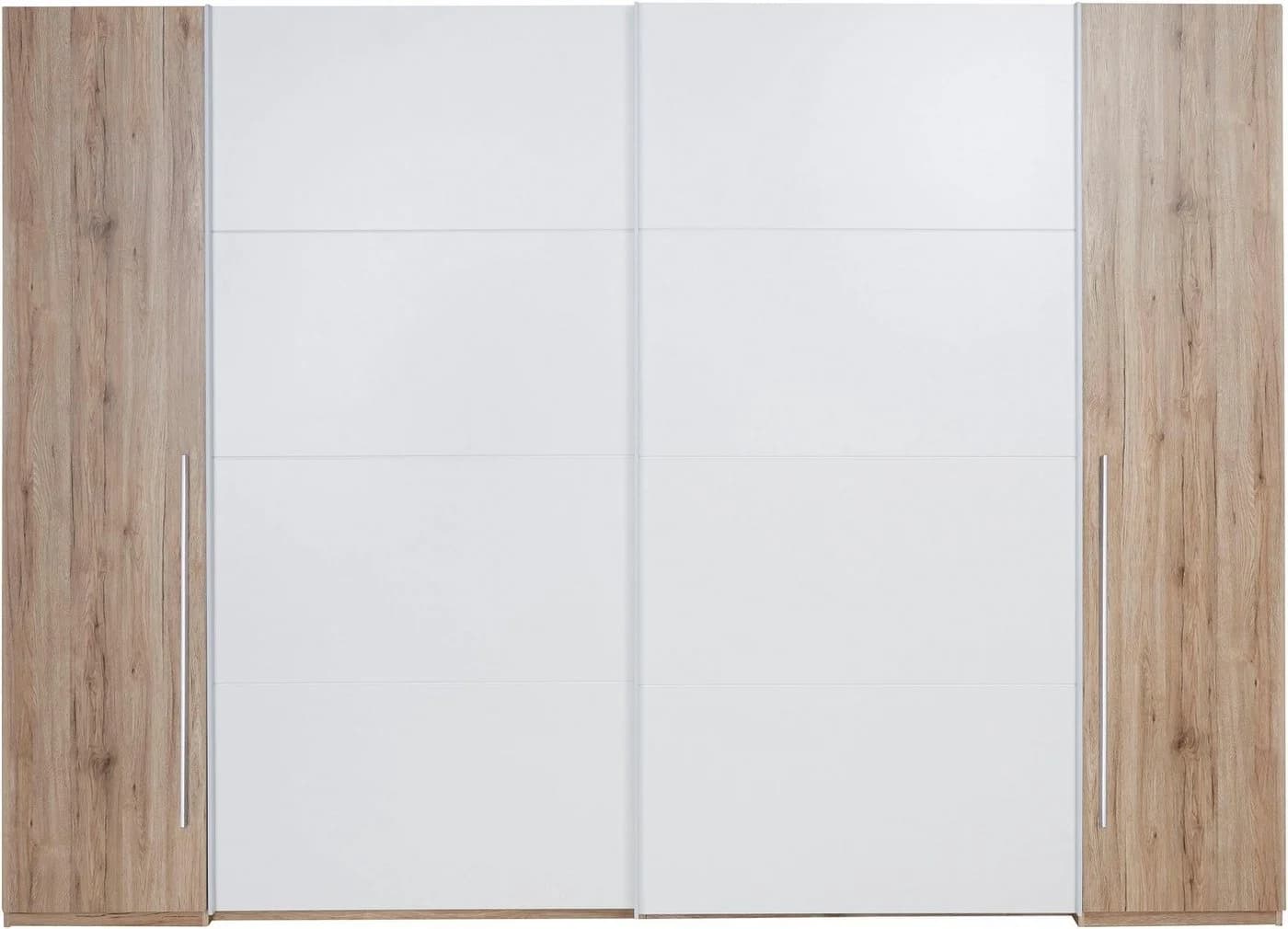 Schlafkontor Kleiderschrank Weiß Eiche San Remo Dreh- und Schwebetüren - Bild 3