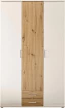 Schlafkontor Kleiderschrank Marburg Weiß Artisan Eiche mit Schubladen Bild 2