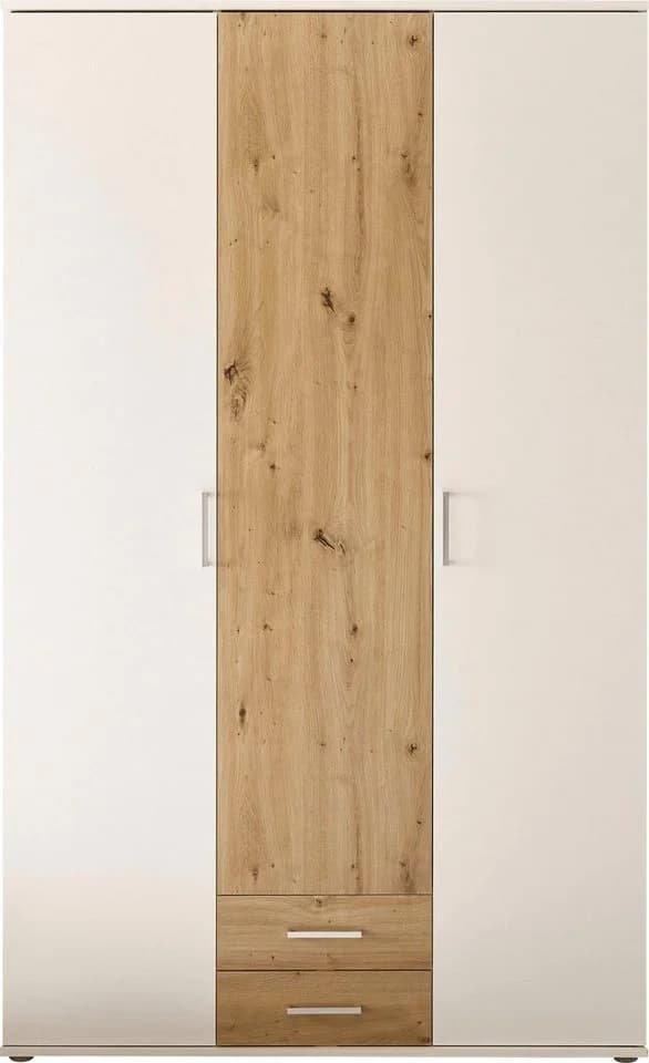 Schlafkontor Kleiderschrank Marburg Weiß Artisan Eiche mit Schubladen - Bild 2