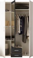 Schlafkontor Kleiderschrank Hanau Weiß Graphit 3-Türig Bild 3