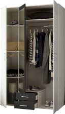 Schlafkontor Kleiderschrank Hanau Weiß Graphit 3-Türig Bild 4