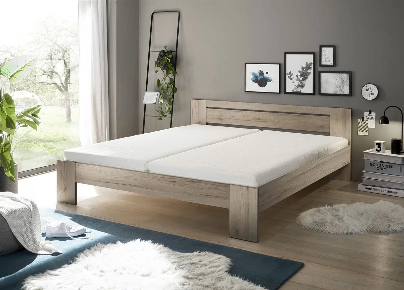 Pol-Power Bett Eiche San Remo hell 185x71x204 cm - Bild 3