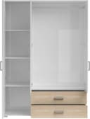 SCHLAFKONTOR Ivar Kleiderschrank mit Spiegeltüren Weiß/Eiche Sonoma Bild 5