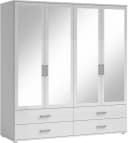 Schlafkontor Ivar Kleiderschrank mit Spiegel Weiß Bild 1