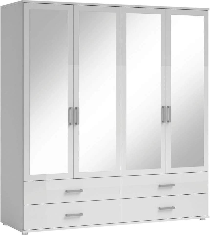 Schlafkontor Ivar Kleiderschrank mit Spiegel Weiß