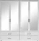 Schlafkontor Ivar Kleiderschrank mit Spiegel Weiß Bild 3