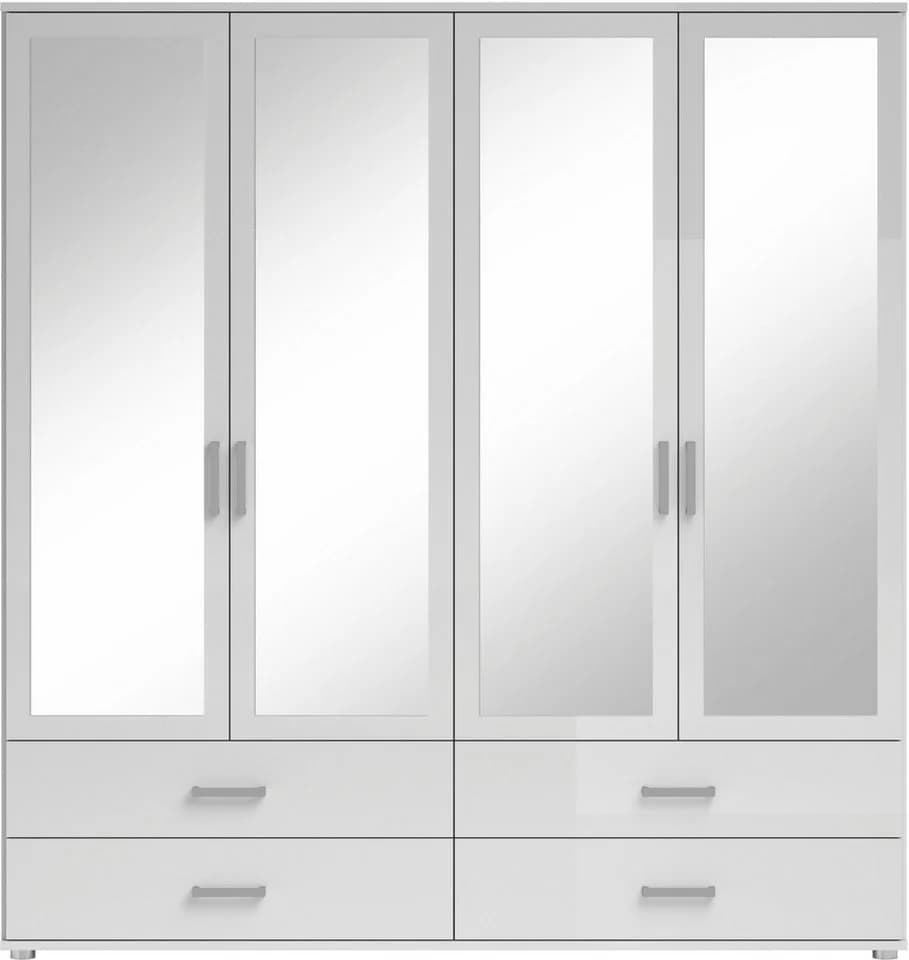 Schlafkontor Ivar Kleiderschrank mit Spiegel Weiß - Bild 3