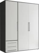 Schlafkontor Lyss Drehtürenschrank Grau Weiß 155cm Bild 1