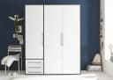 Schlafkontor Lyss Drehtürenschrank Grau Weiß 155cm Bild 2