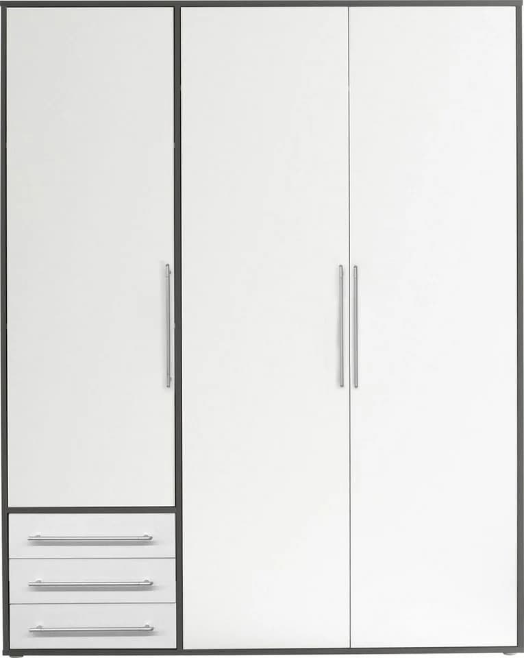Schlafkontor Lyss Drehtürenschrank Grau Weiß 155cm - Bild 3