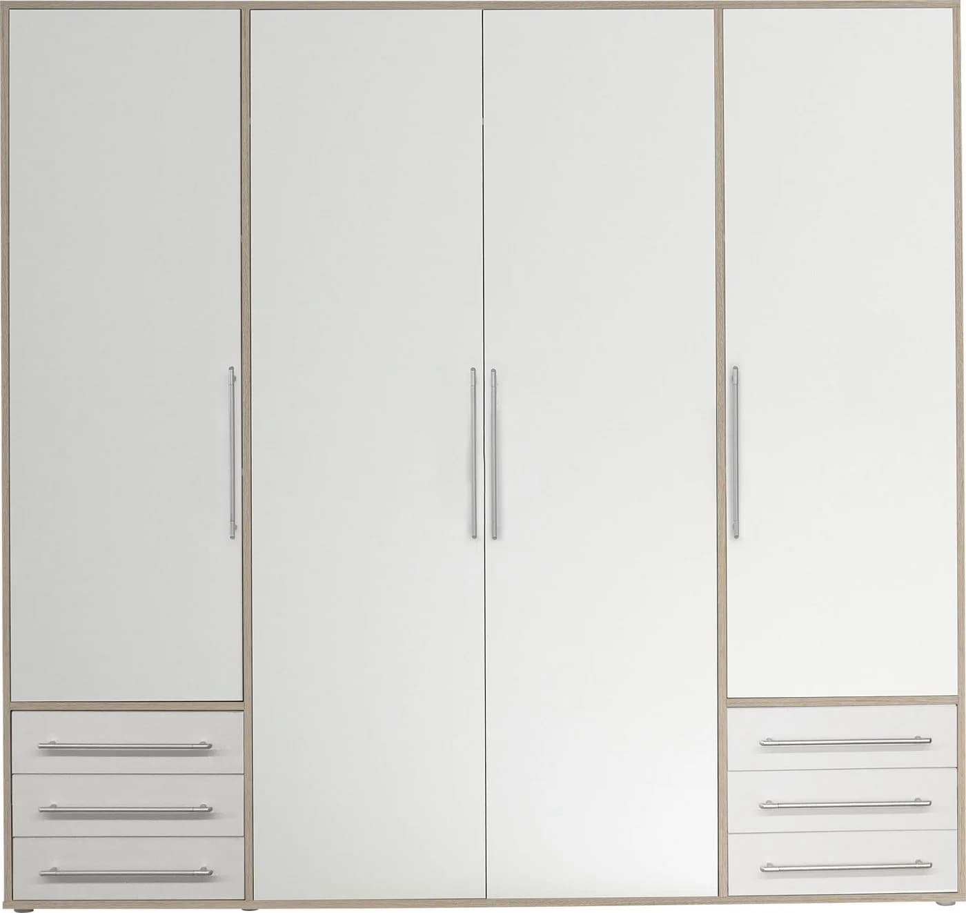 Schlafkontor Lyss Drehtürenschrank Weiß Eiche 4 Türen - Bild 3