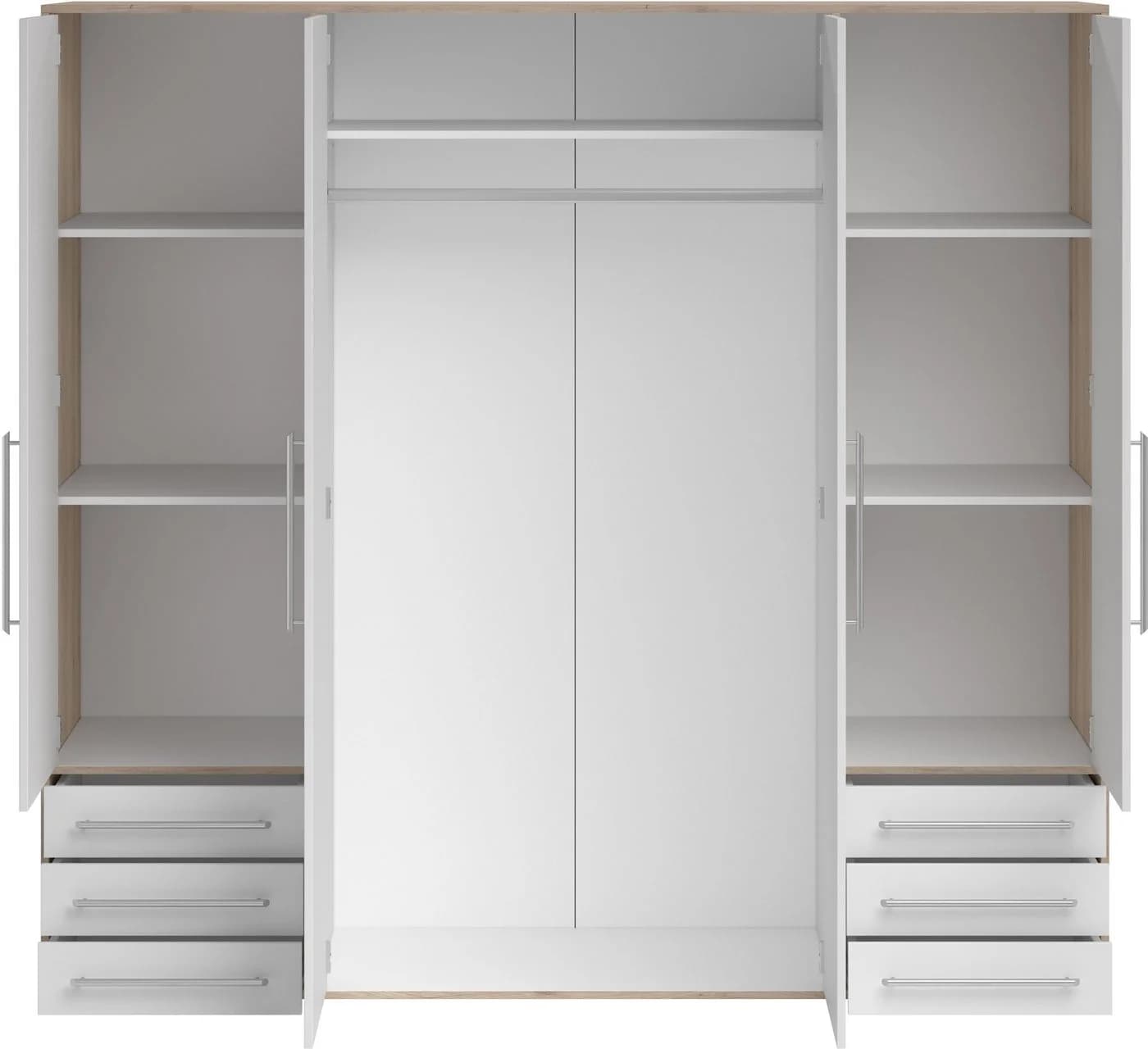 Schlafkontor Lyss Drehtürenschrank Weiß Eiche 4 Türen - Bild 4