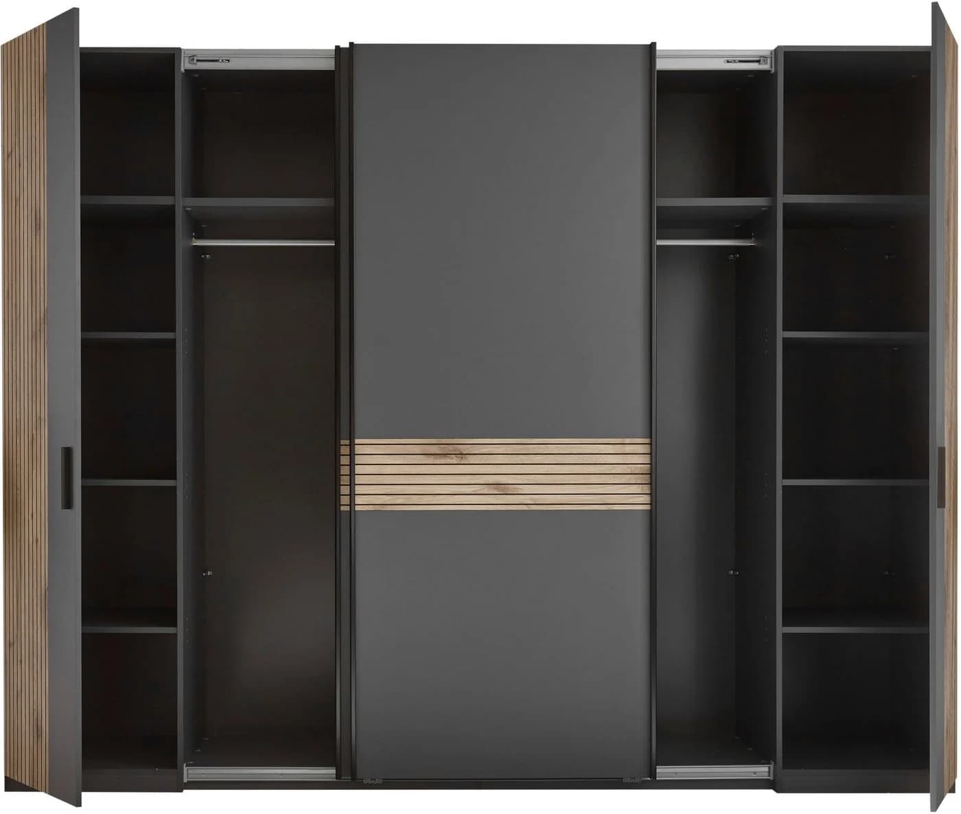 Schlafkontor Daria Kleiderschrank 4-tlg. Graphit/Viking Oak - Bild 5