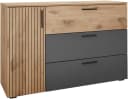 Schlafkontor Kombikommode Daria 3 Schubladen Rillenoptik Beige Grau Bild 1