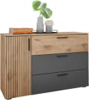 Schlafkontor Kombikommode Daria 3 Schubladen Rillenoptik Beige Grau Bild 3