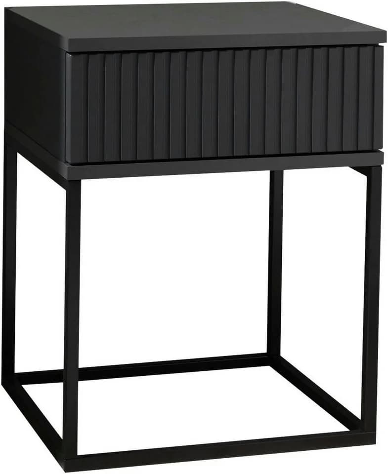 SCHLAFKONTOR Nachtkommode Marle Graphit mit Metallgestell und Push-to-open - Bild 2